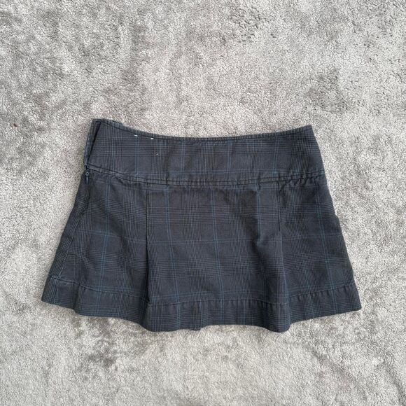 Y2k American Eagle grey micro plaid mini skirt - Picture 2 of 5